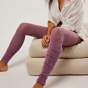 NWOT Free People Seamless Floral Lavender Purple Leggings Intimately M/L Flirty